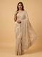 White Pure Threadwork Embroidered Saree