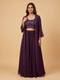 Wine Embroidered Jacket Set With Sequins Work