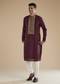 Wine Red Silk Kurta Set With Thread Resham Work