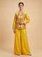 Yellow Embroidered Jacket Set With Mirror Work