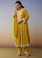 Yellow Georgette Anarkali Suit with Beads Detail Work