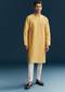 Yellow Silk Kurta Set With Minimal Thread Detail