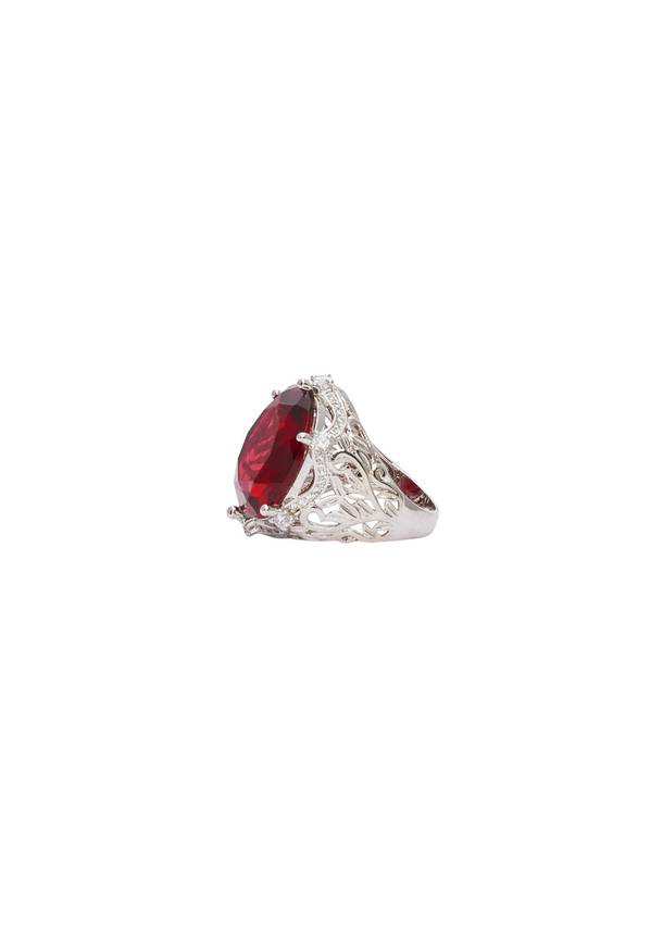 Ruby Bezel Filigiree Ring