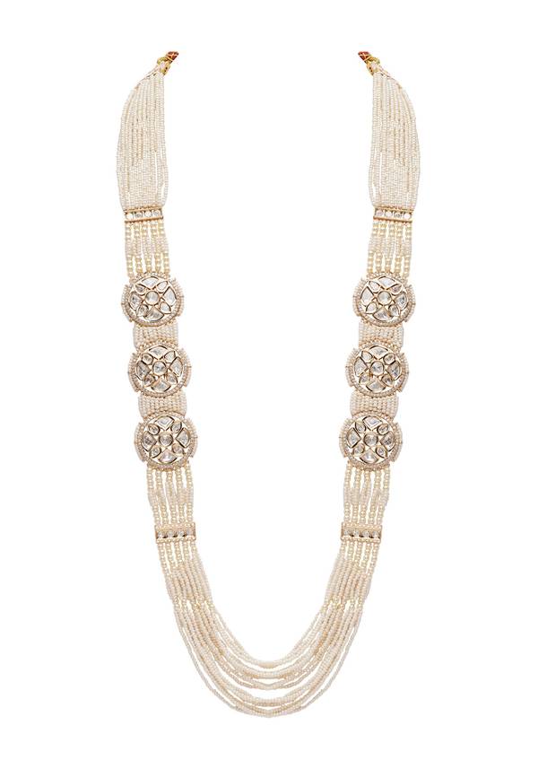 White And Gold Layered Necklace