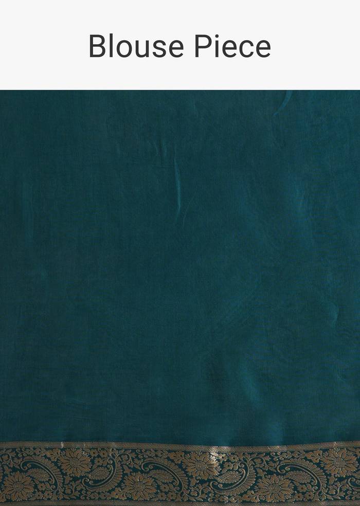 Royal Blue Jaquard Silk Saree With Zari Butti And Brocade Border