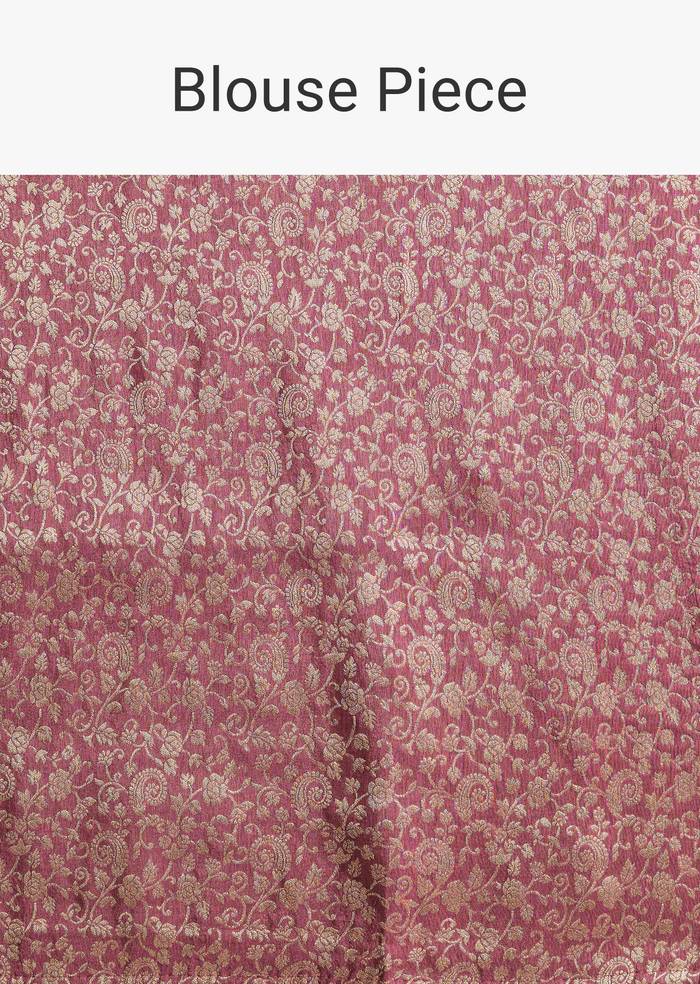 Onion Pink Dola Silk Saree With Zari Motifs Pallu