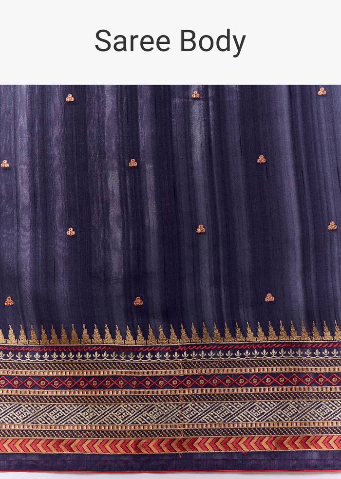 Black Cotton Linen Woven Saree with Blouse Fabric