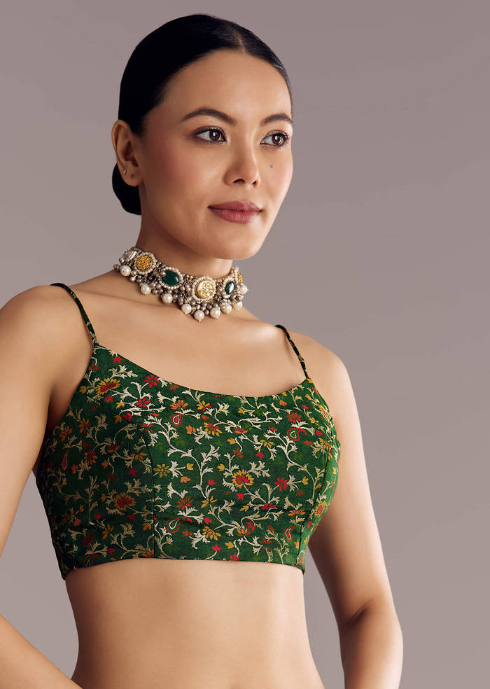 Black Dola Silk Saree With Woven Buttis