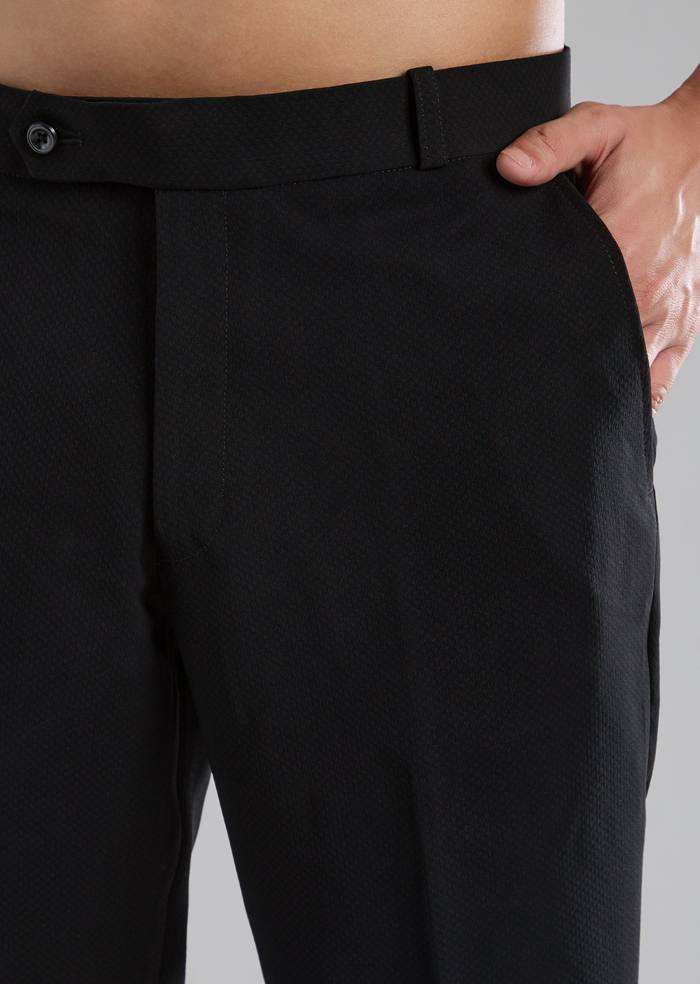 Black Polyester Tuxedo with Bead Work