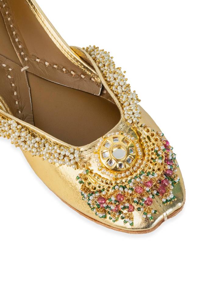 Gold Mirror Embellished Juttis