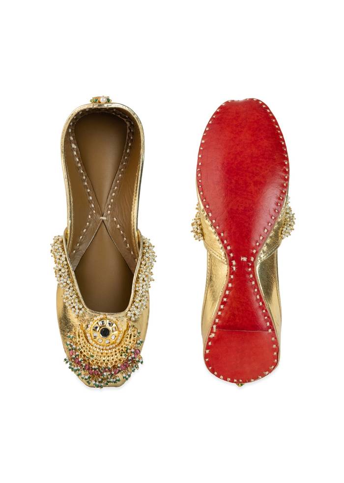 Gold Mirror Embellished Juttis