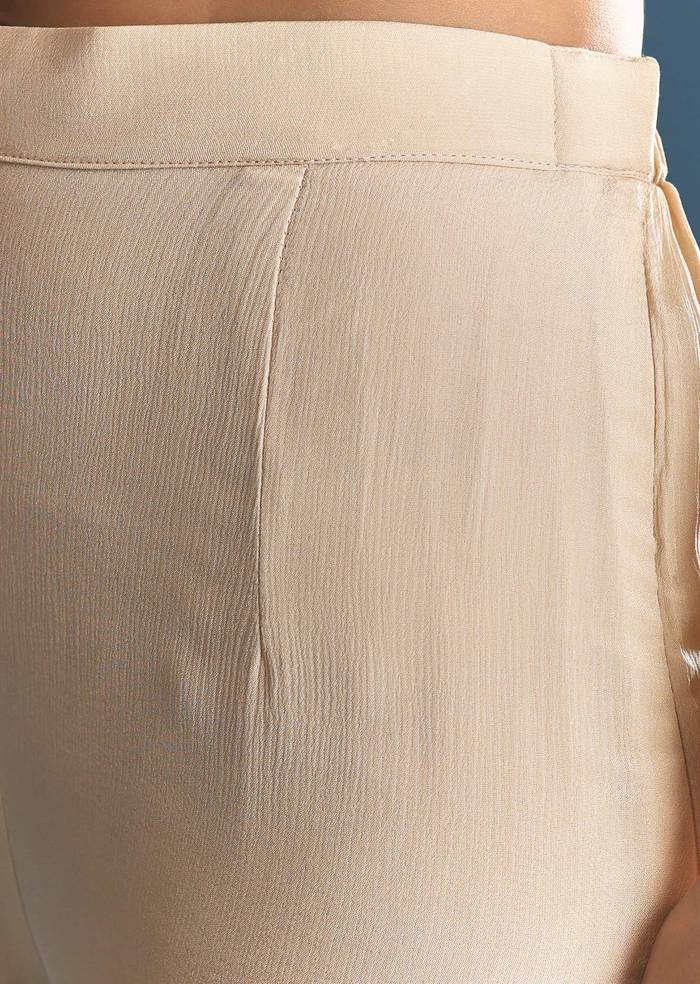 Ivory Tissue Kurta Sharara Suit With Sequins And Cut Dana Work