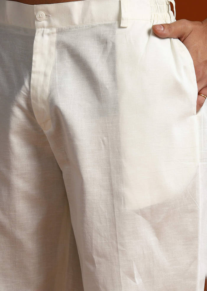 Orange Kurta Set For Men With Resham Work