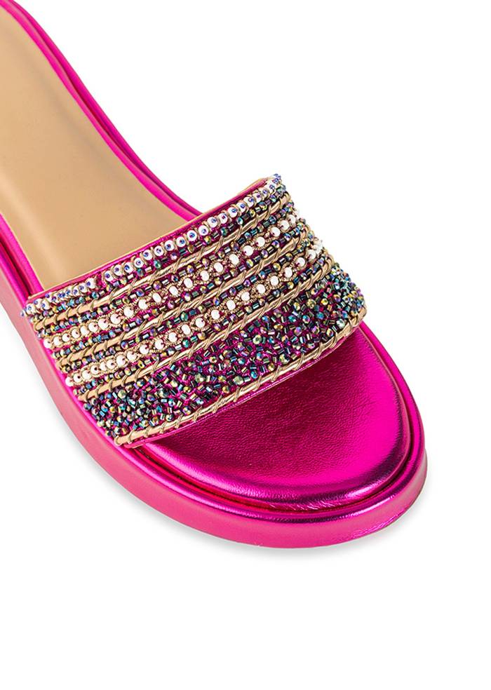 Pink Bead Hand Embellished Heels