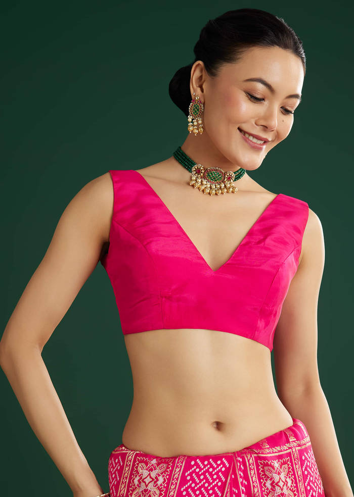 Pink Dola Silk Saree With Woven Patola