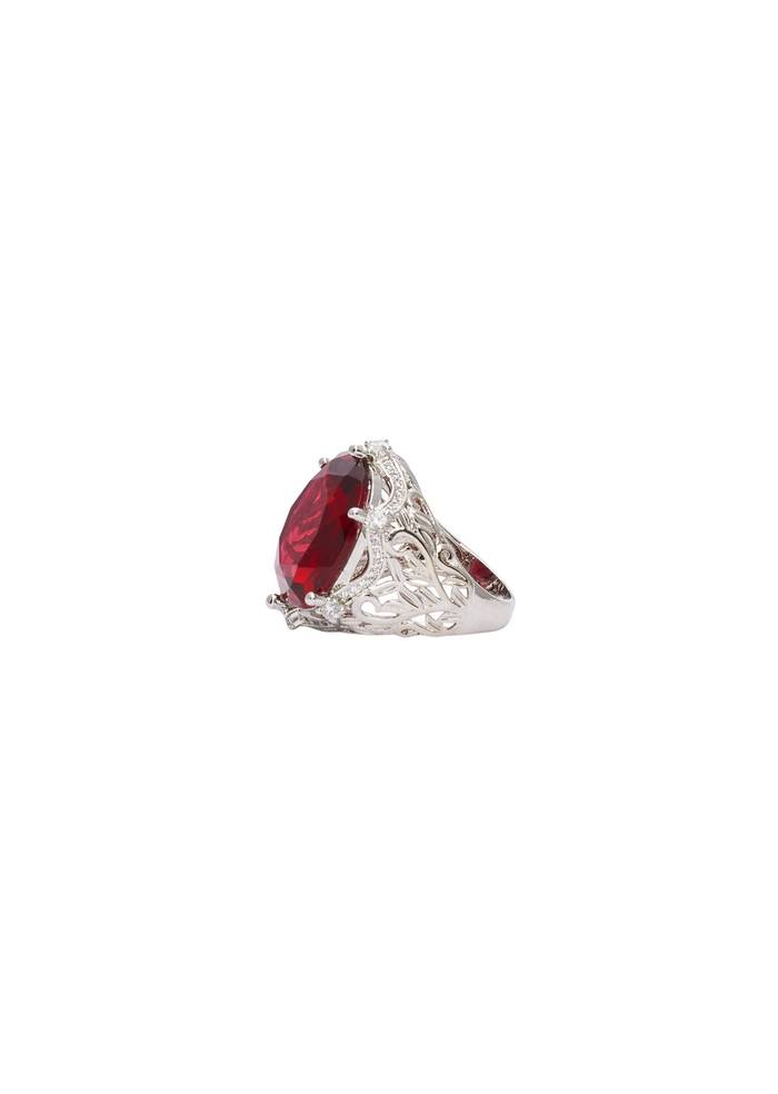 Ruby Bezel Filigiree Ring