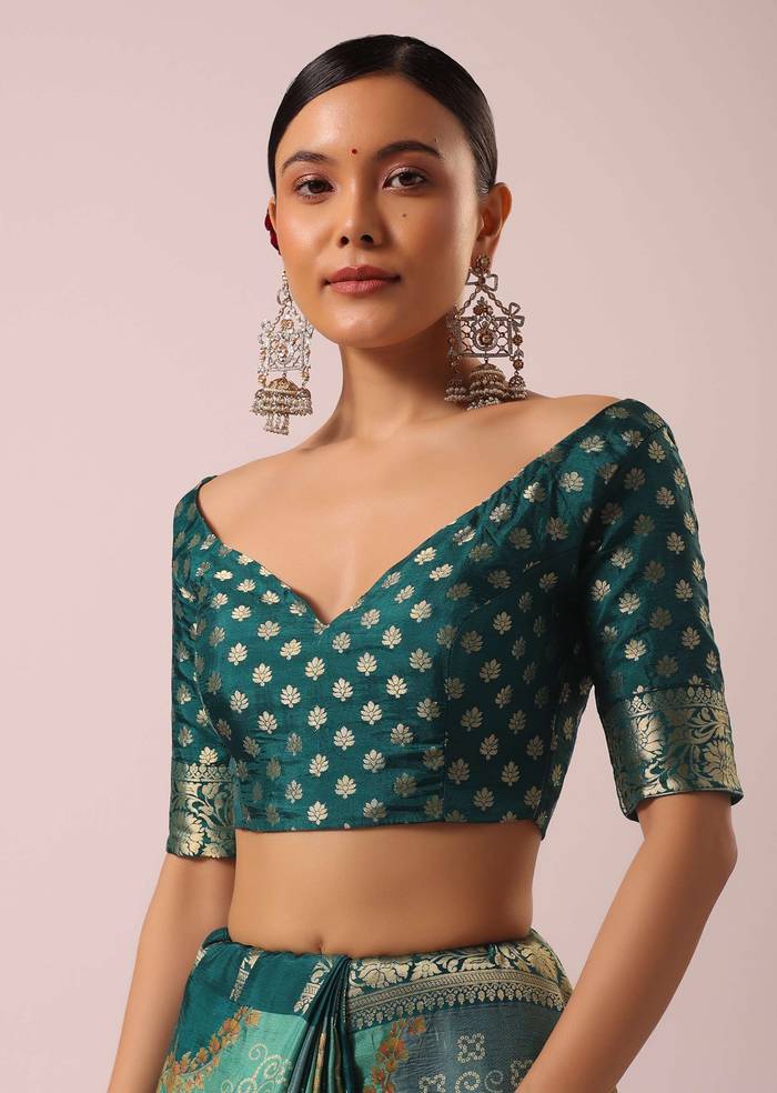 Green Silk Rangkat Saree With Bandhani Detail