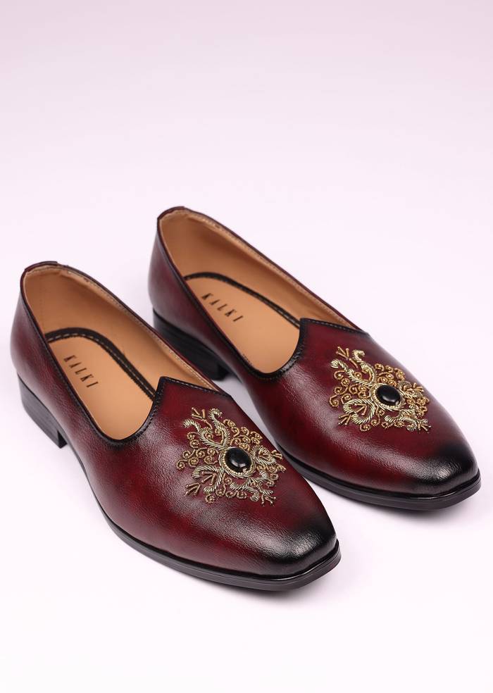 Wine Handwork Jutti For Men