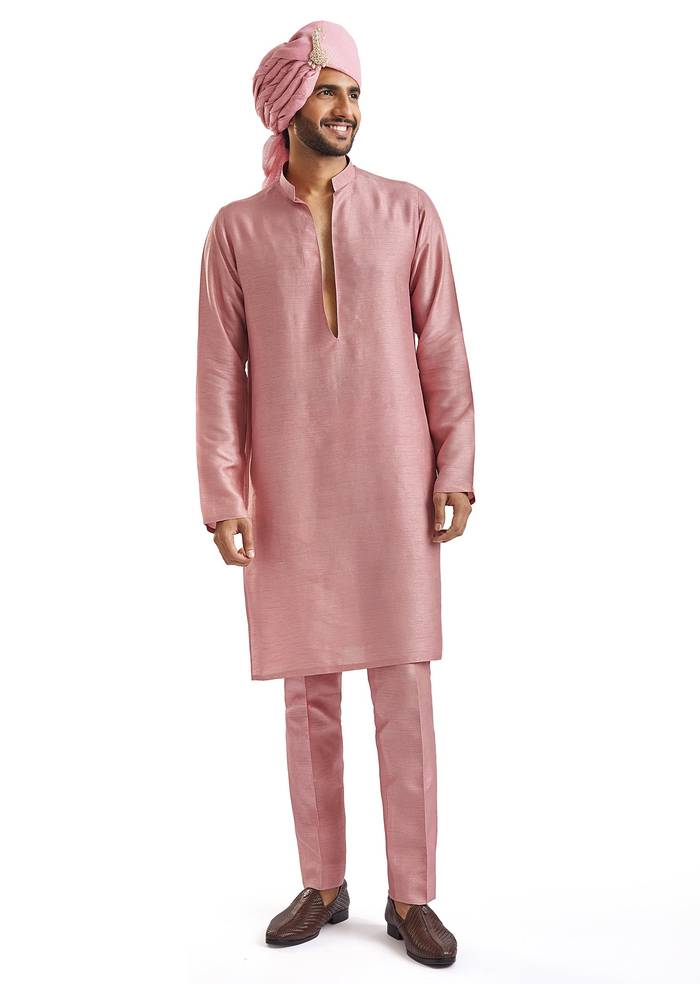 Blush Pink Romance — Bridal Lehenga For Her And Sherwani For Him