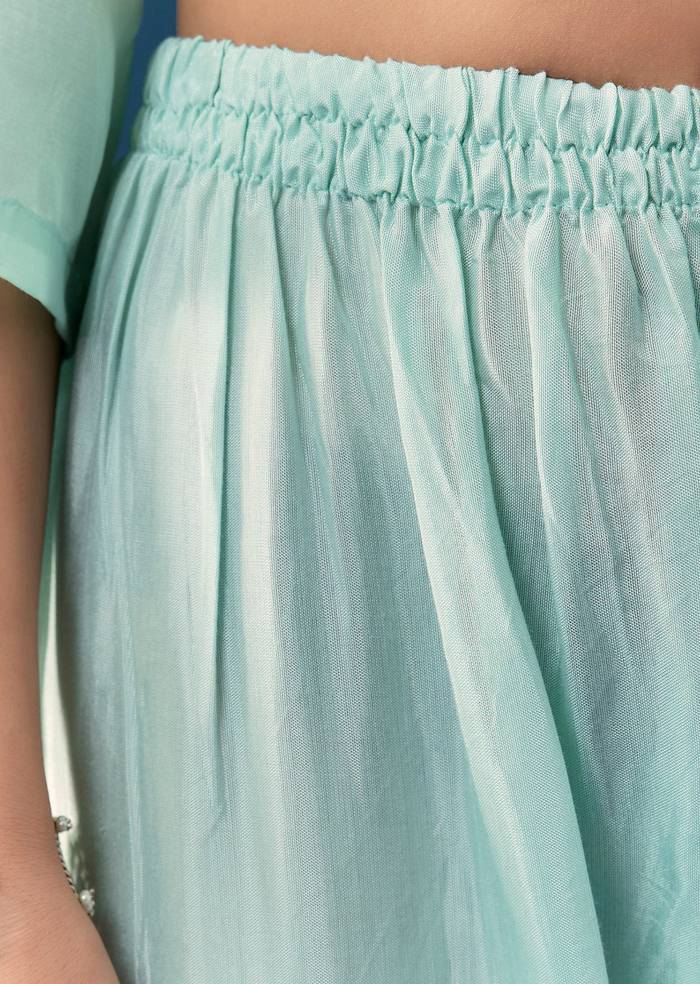 Sky Blue Pakistani Style Kurta Set With Dupatta And Thread Resham Work