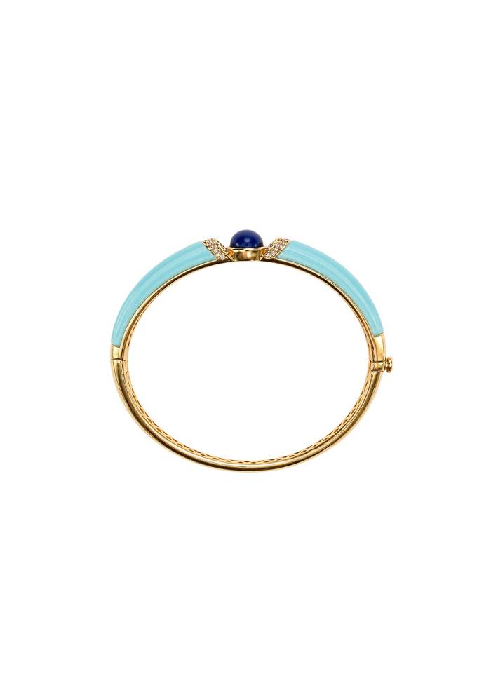 Turquoise Blue Enamel Bangle