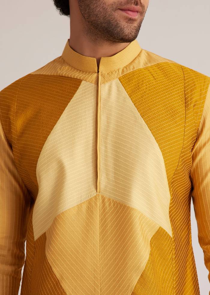 Yellow Abstract Kurta Set