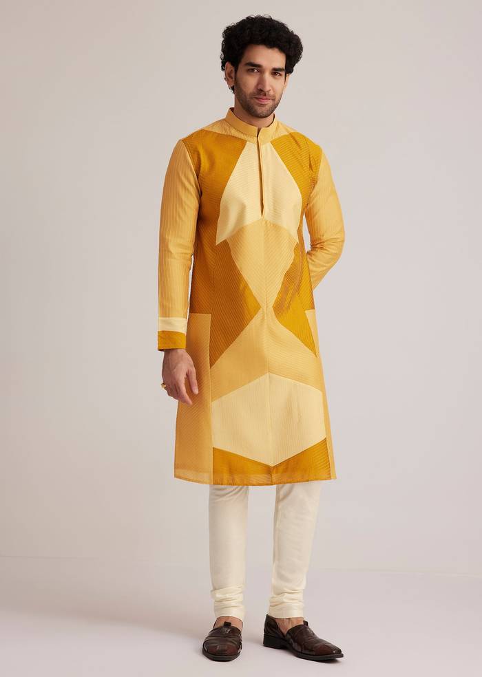 Yellow Abstract Kurta Set