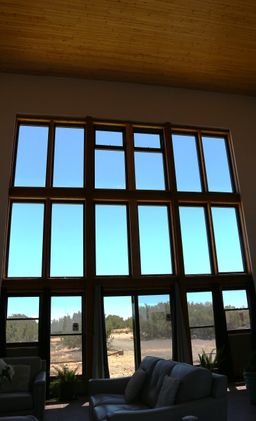 30ft High Window Wall w Cedar Ceiling