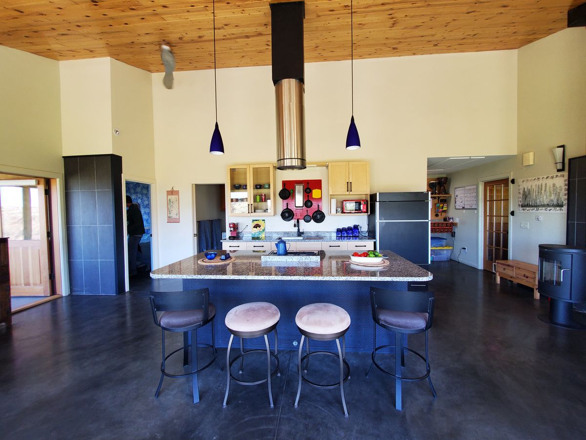 Large island kitchen in main room