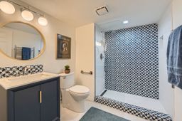 Bathroom adjacent to downstairs bedroom