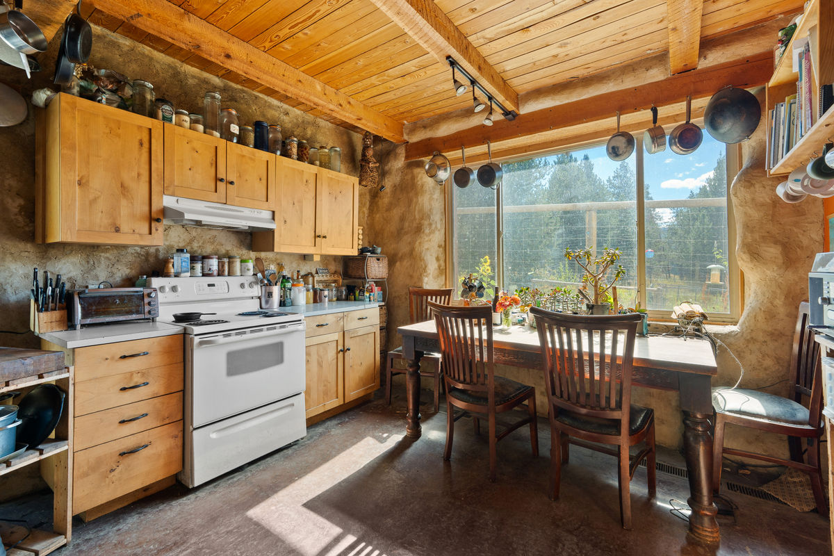 Kitchen with south facing windows