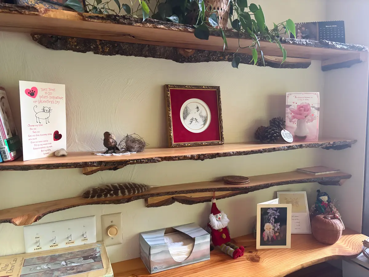 Native edge shelving in Lakeview Suite