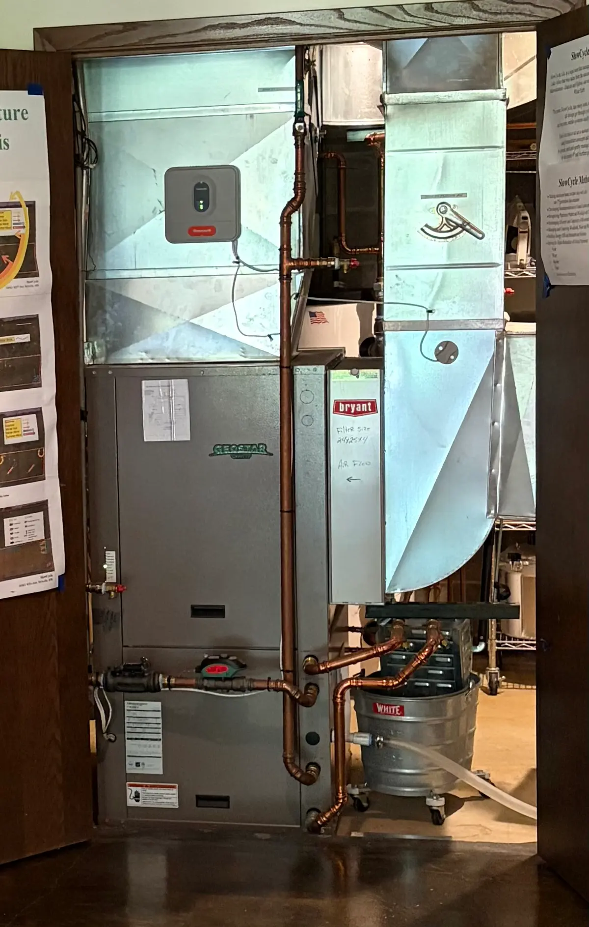 Ground Source heatpump showing ducting damper