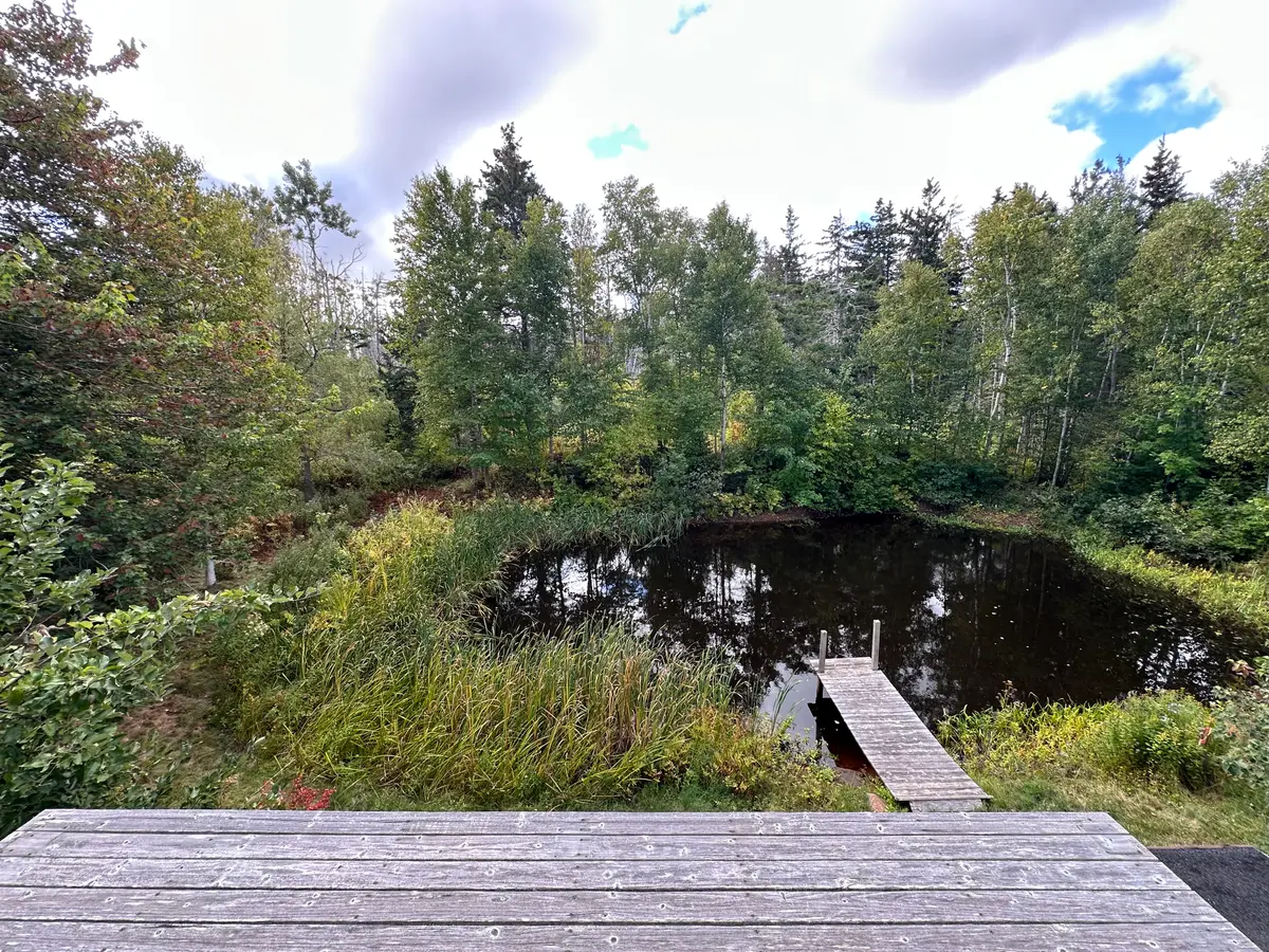 upper deck overlooking the pond