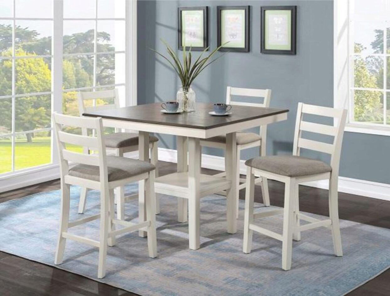 Tahoe White 5 Piece Dining Set Atlantic Bedding Furniture
