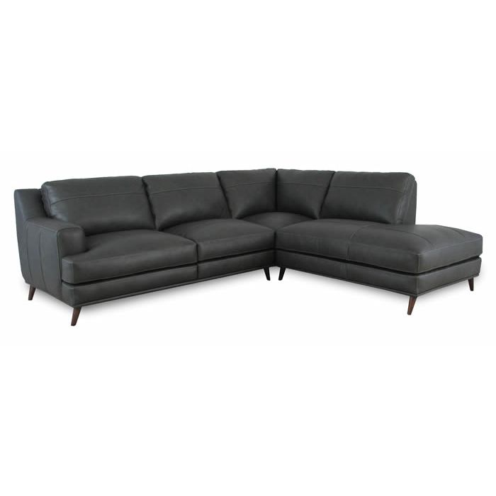 CARUSO SLATE LEATHER SECTIONAL Atlantic Bedding Furniture