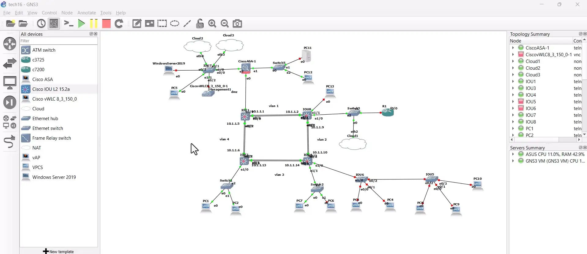 Network Infrastructure For Huge Company has 4 Branches