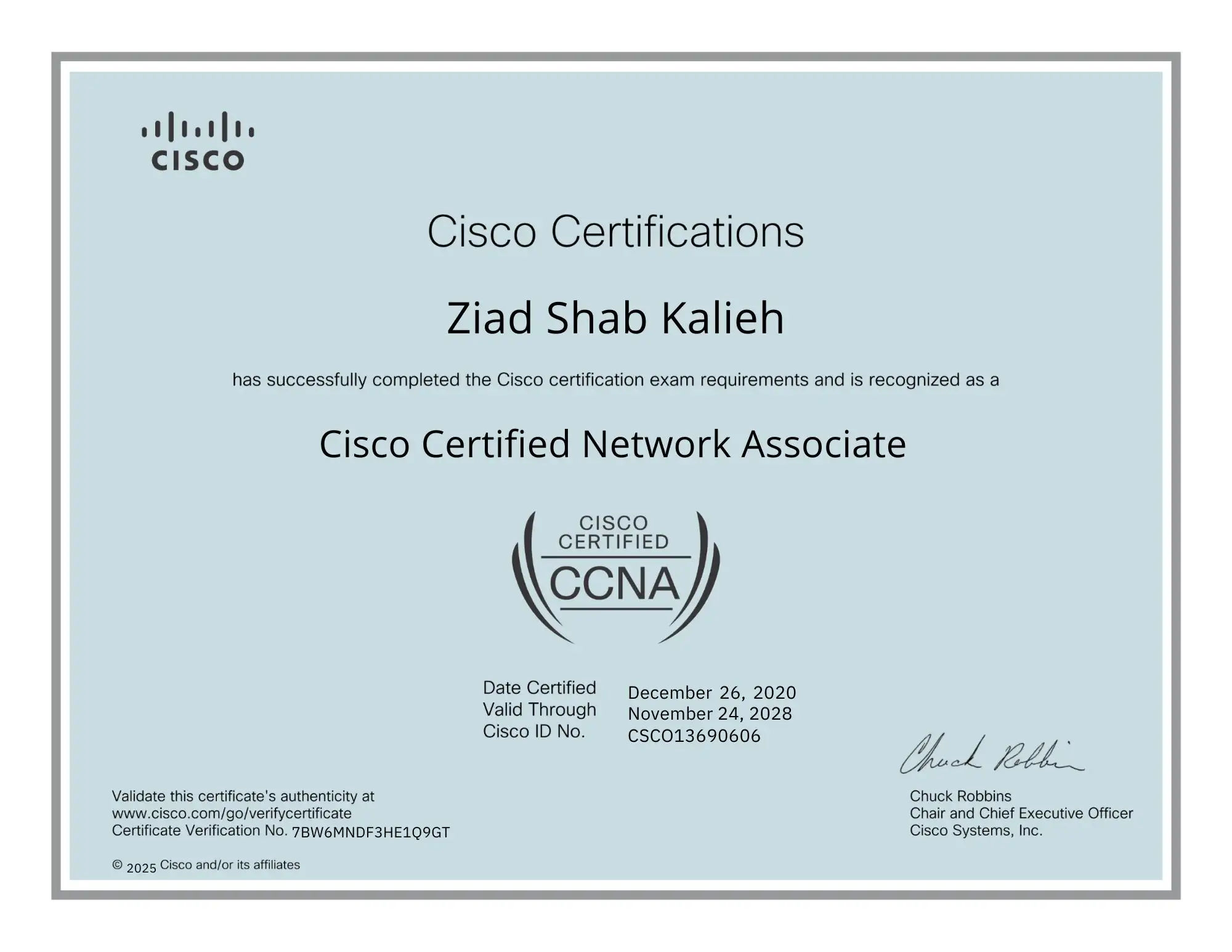 Official Cisco CCNA Certificate