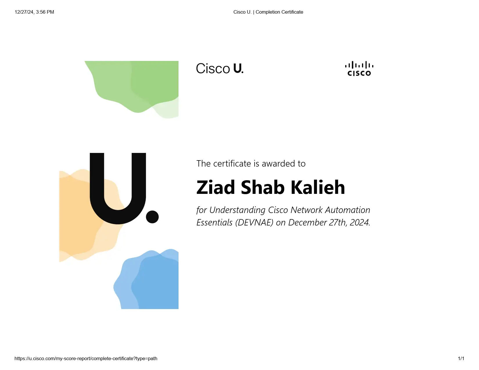Understanding Cisco Network Automation Essentials Certificate