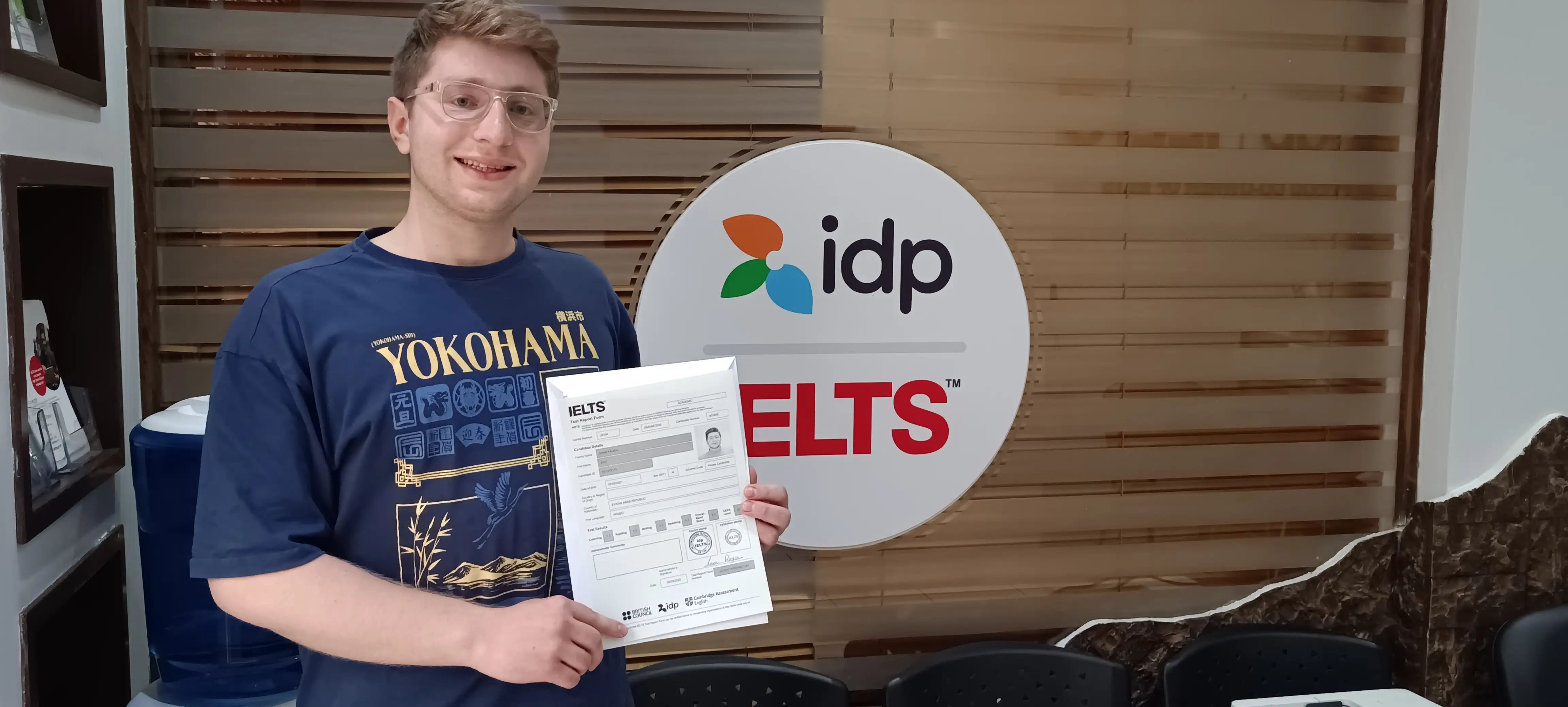 Receiving IELTS certificate at IDP center