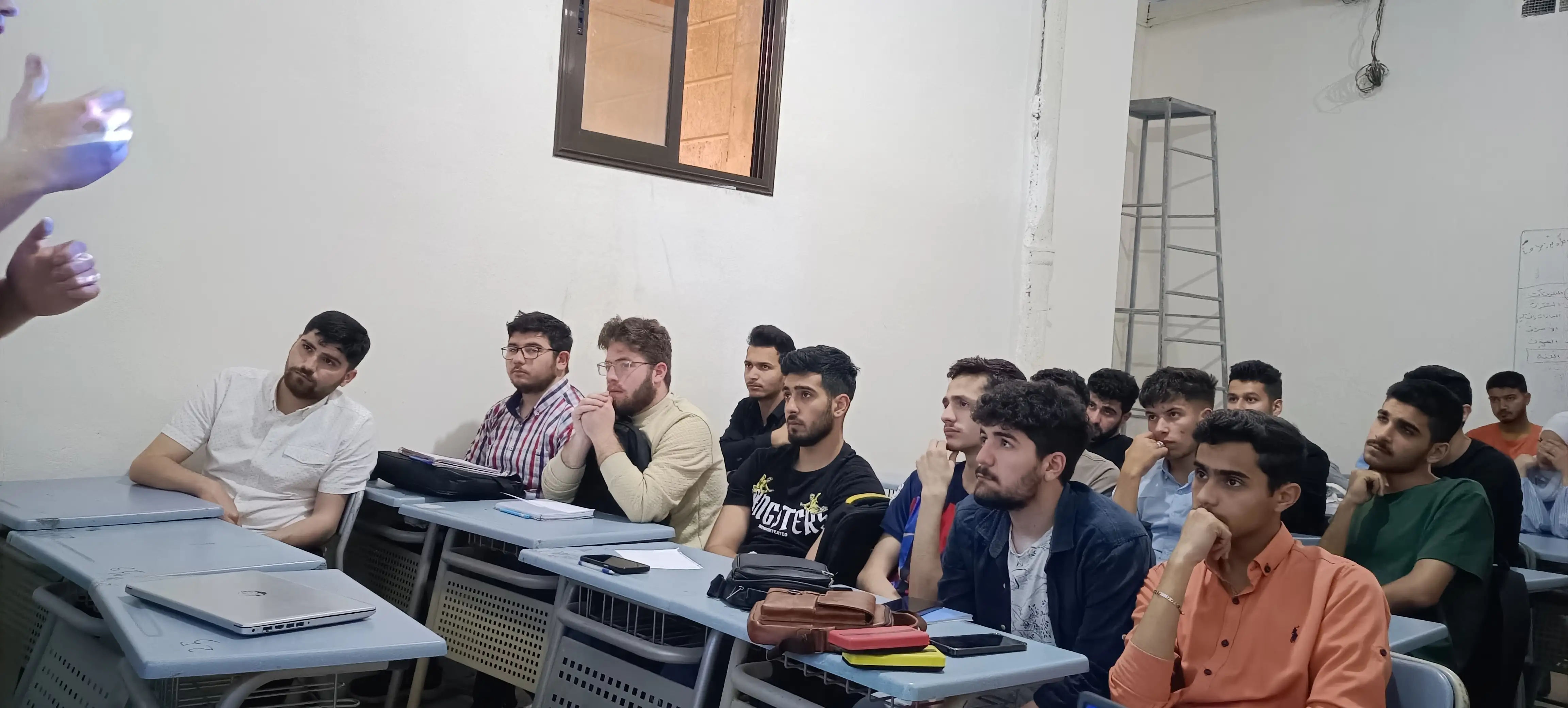 Students participating in the web penetration testing workshop