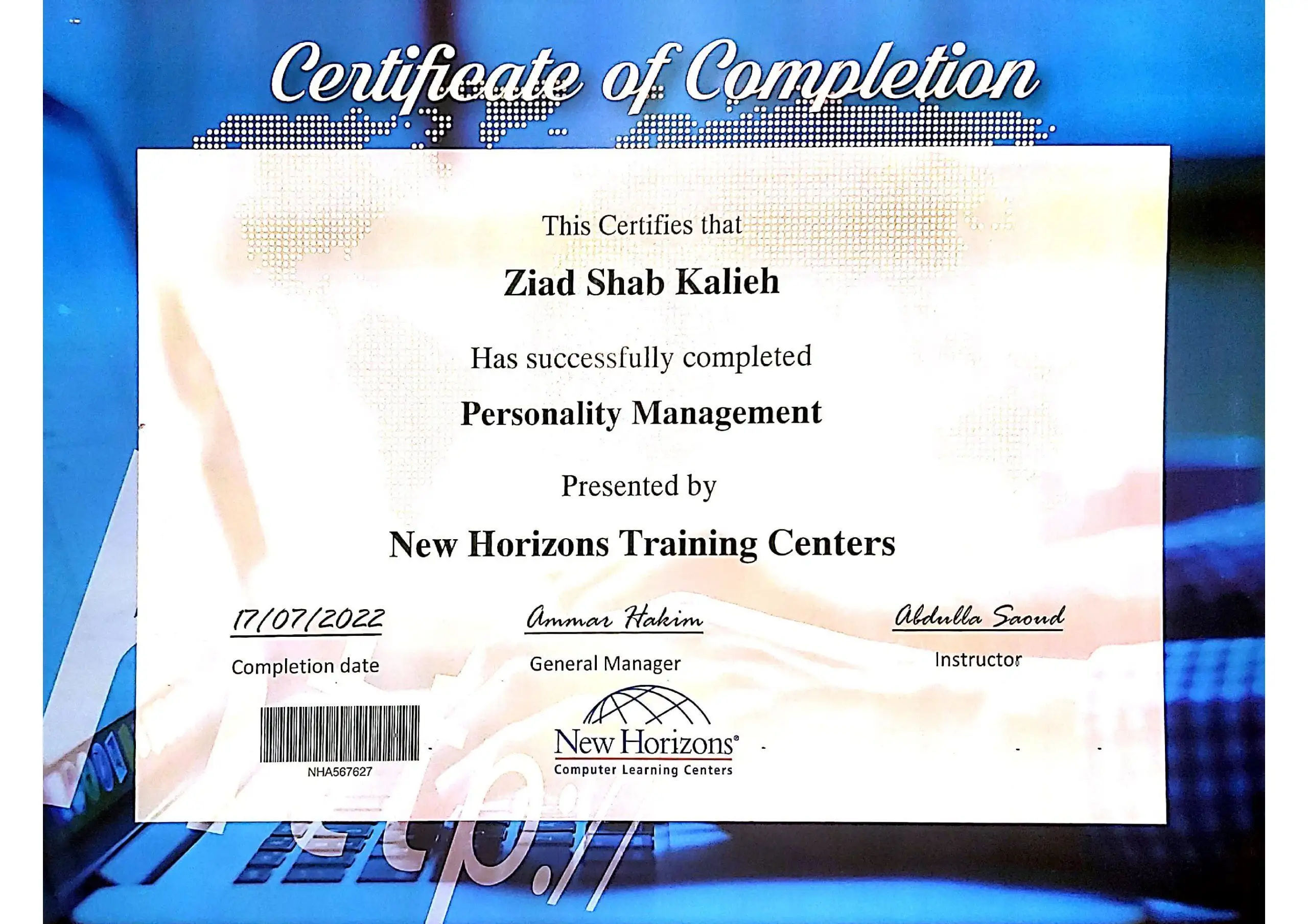 Personality Management Certificate