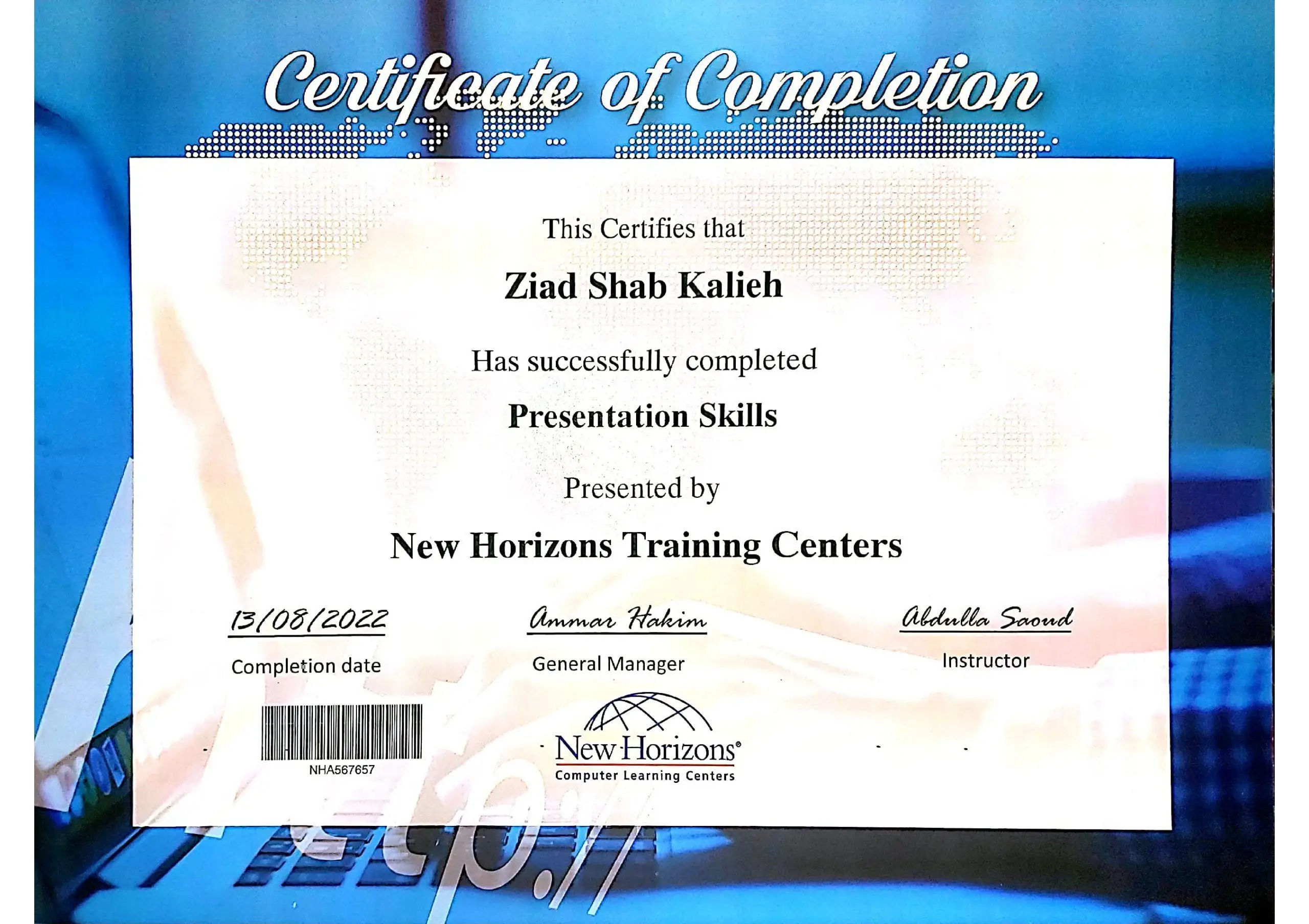 Presentation Skills Certificate