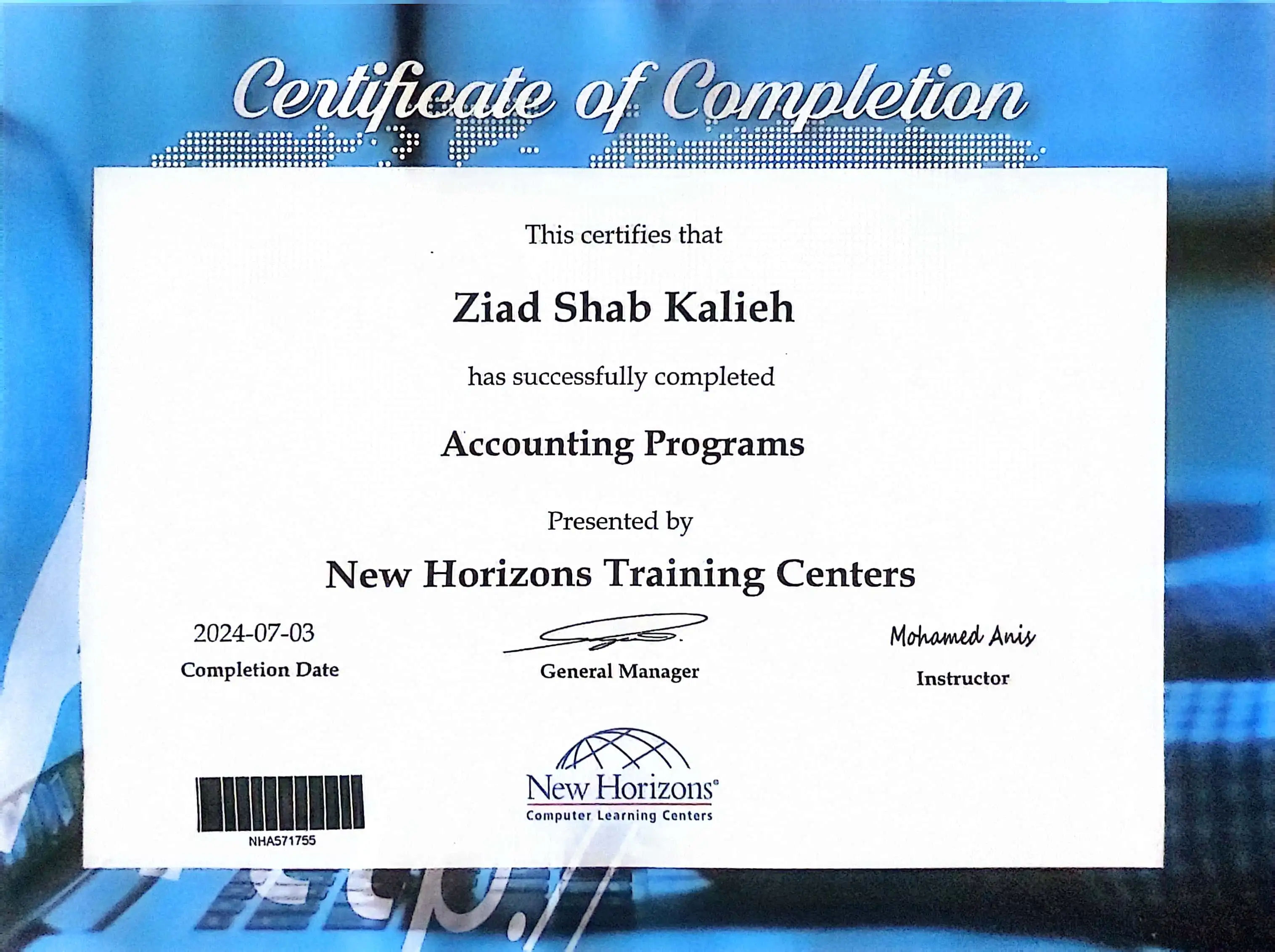 Accounting Programs Certificate
