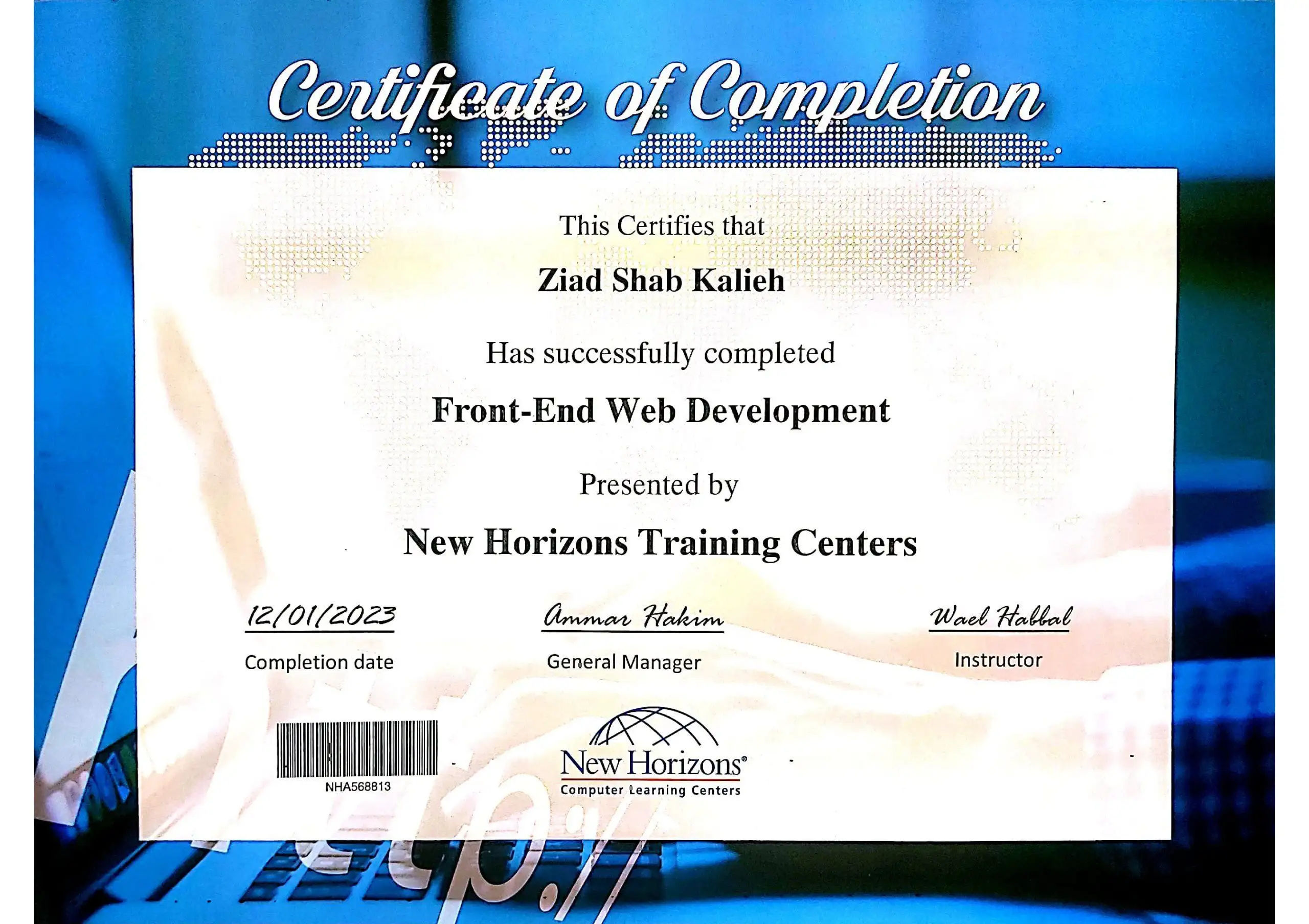 Front-End Web Development Certificate
