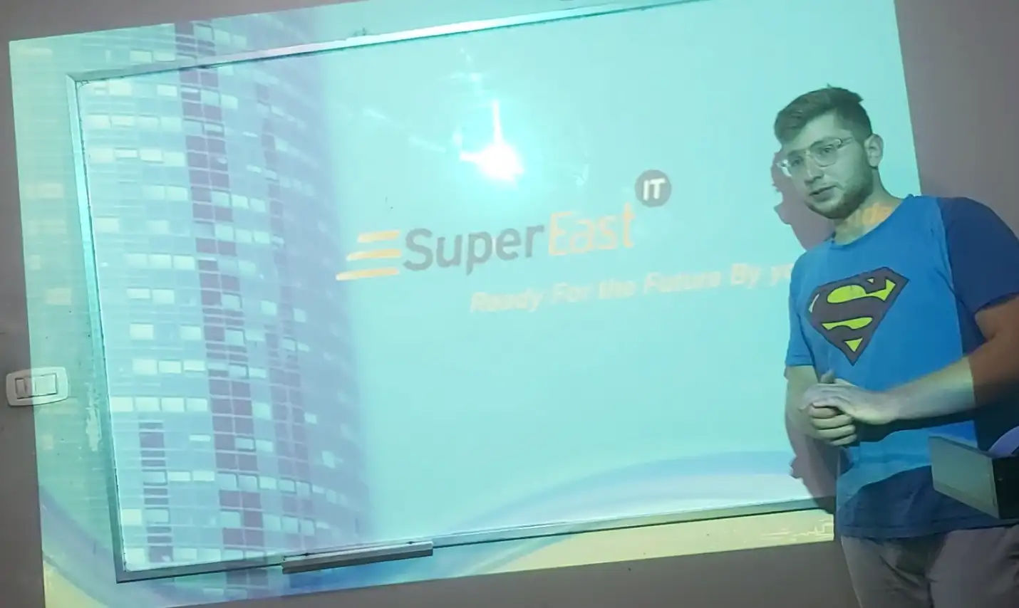 Presenting the marketing project strategy during a recorded session