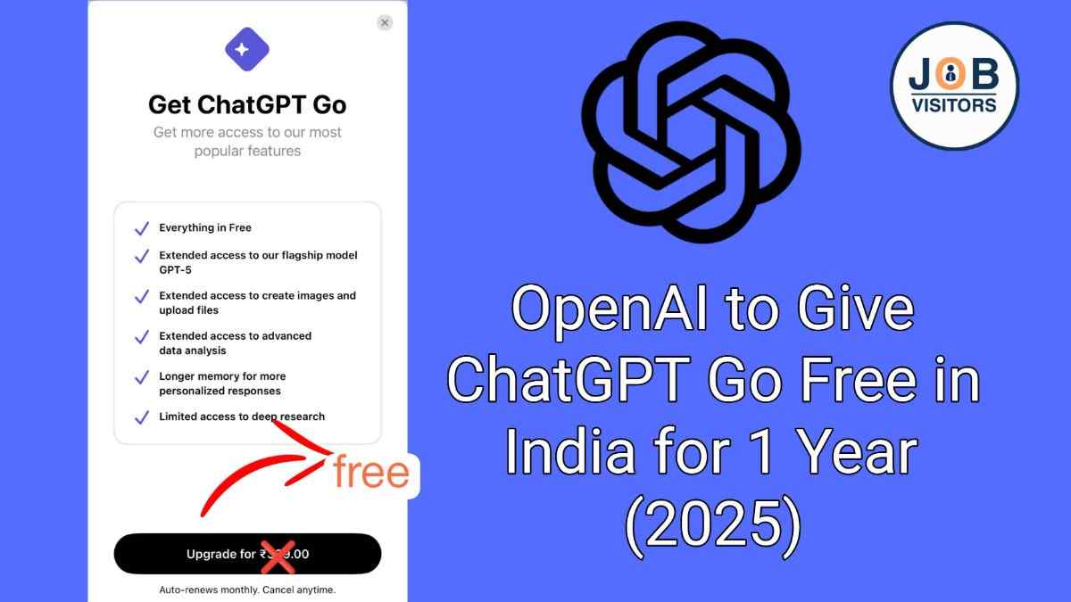OpenAI to Give ChatGPT Go Free in India for 1 Year 2025