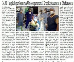 Sandeep Singh in Care hospital performs rare knee replacement Sandeep Singh in Care hospital performs rare knee replacement