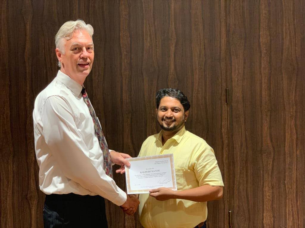 Derek Gill certifying Dr. Kalpesh Mande for Structural Integration Derek Gill certifying Dr. Kalpesh Mande for Structural Integration