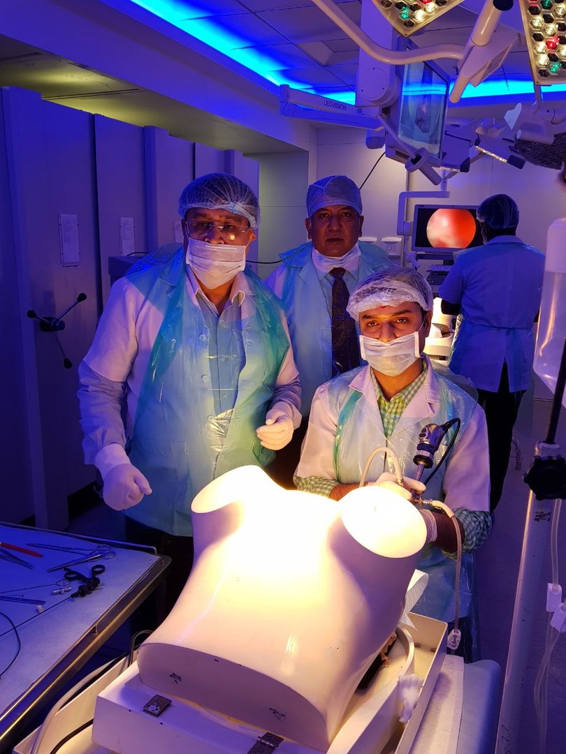 Dr. Dipesh practicing the Minimal Access Surgery Dr. Dipesh practicing the Minimal Access Surgery